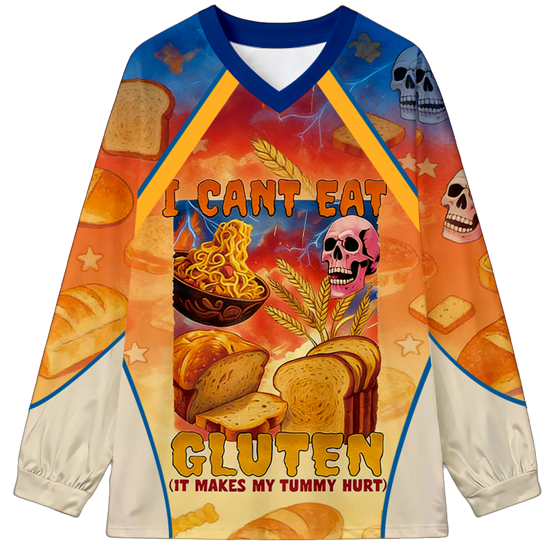 Tokyocanvas I Can't Eat Gluten Funny Meme Graphic Long-sleeve T-Shirt