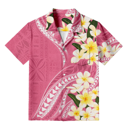Tokyocanvas Aloha Pink Flowers Hawaiian Shirt