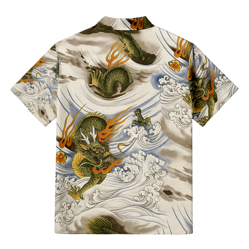 Tokyocanvas Japanese Rayon Dragon Hawaiian Shirt