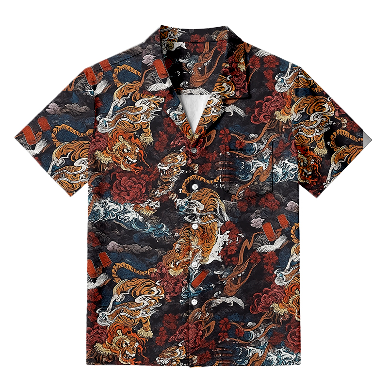 Tokyocanvas Vintage 1950s Tiger Hawaiian Shirt