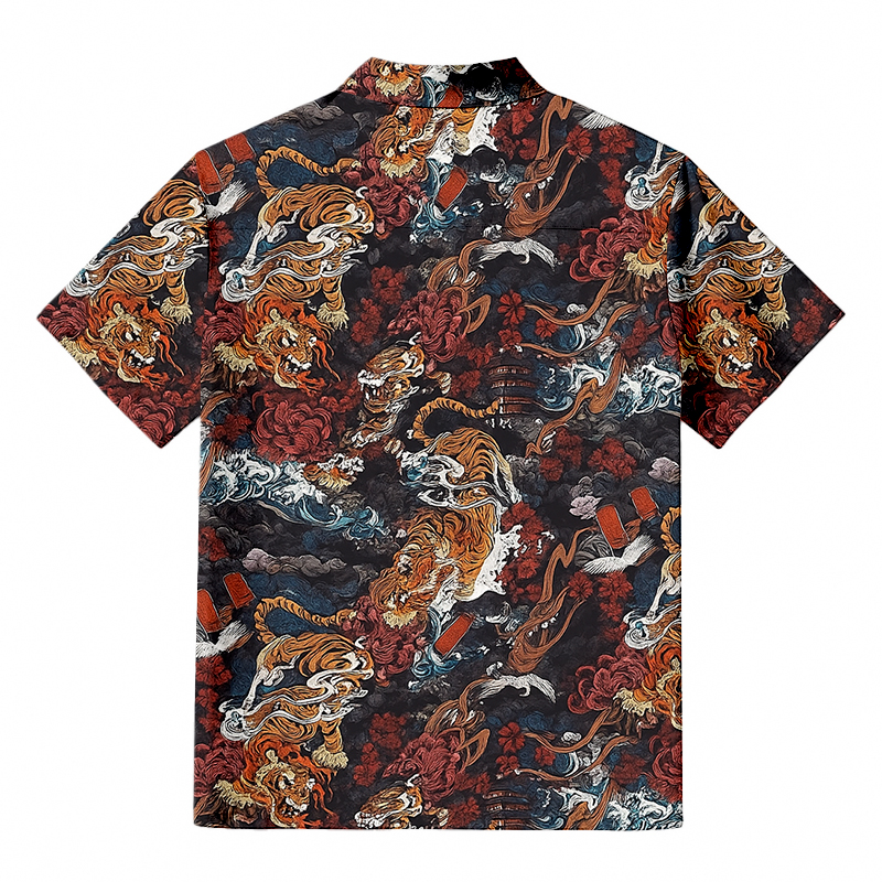 Tokyocanvas Vintage 1950s Tiger Hawaiian Shirt