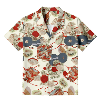 Tokyocanvas Shell And Flower Hawaiian Shirt