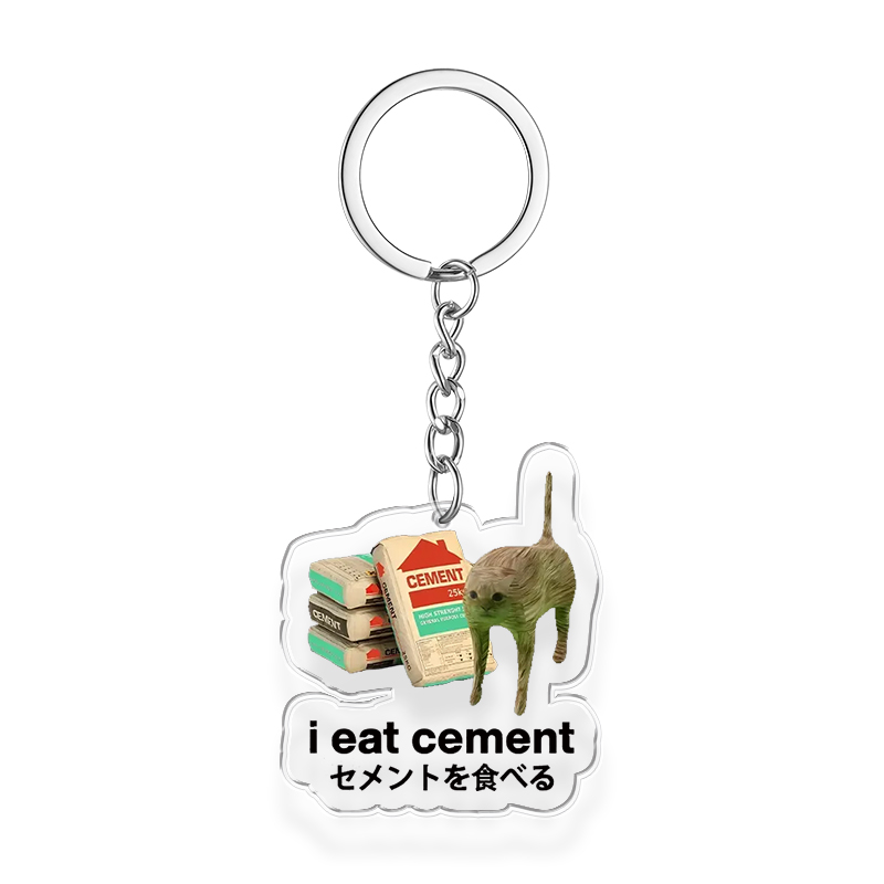 Tokyocanvas I Eat Cement Keychain