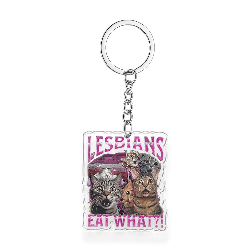 Tokyocanvas Lesbians Eat What?! Funny Keychain