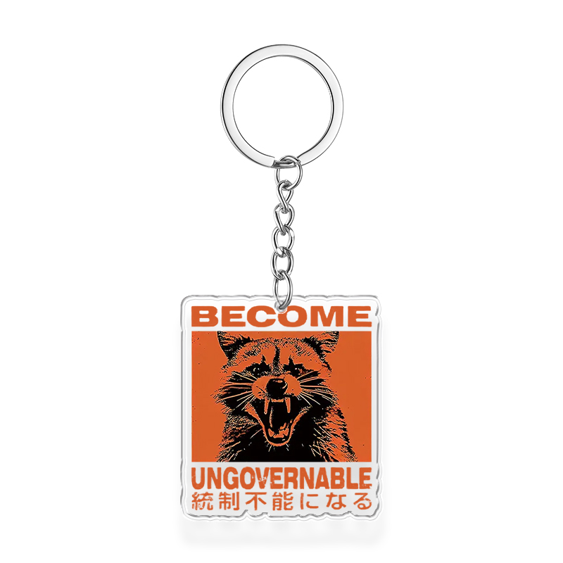 Tokyocanvas Ungovernable Raccoon Keychain