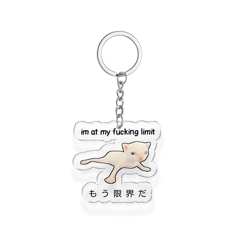 Tokyocanvas Cat Reaching Its Limit Keychain