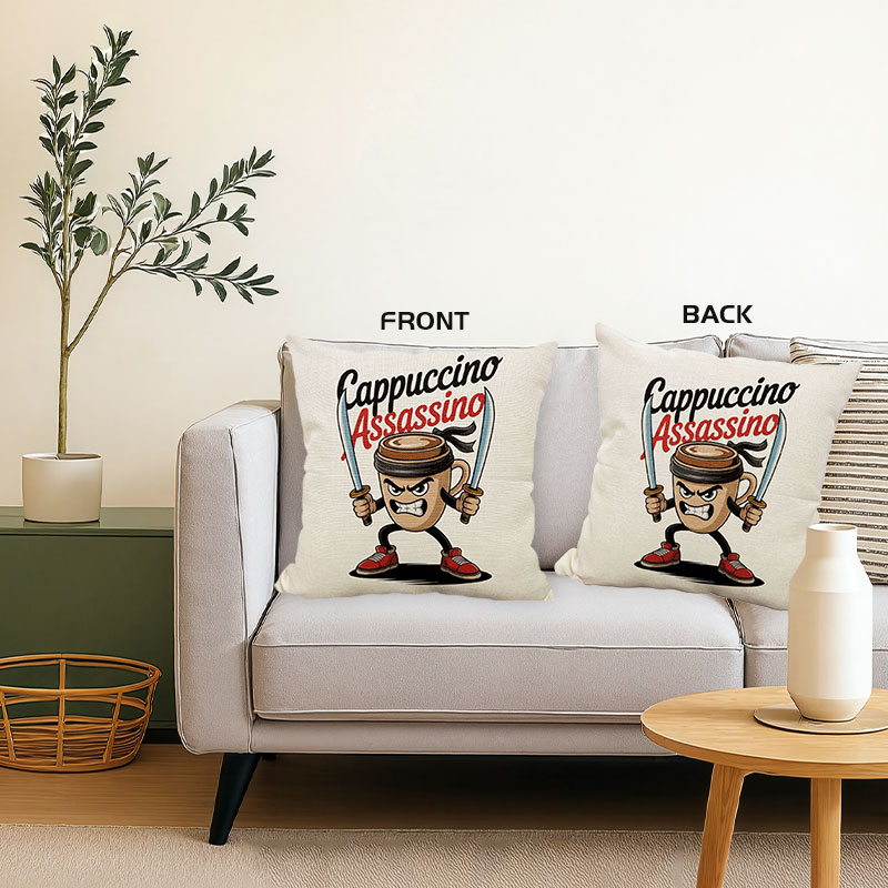 Tokyocanvas Cappuccino With Knifes Funny Pillow