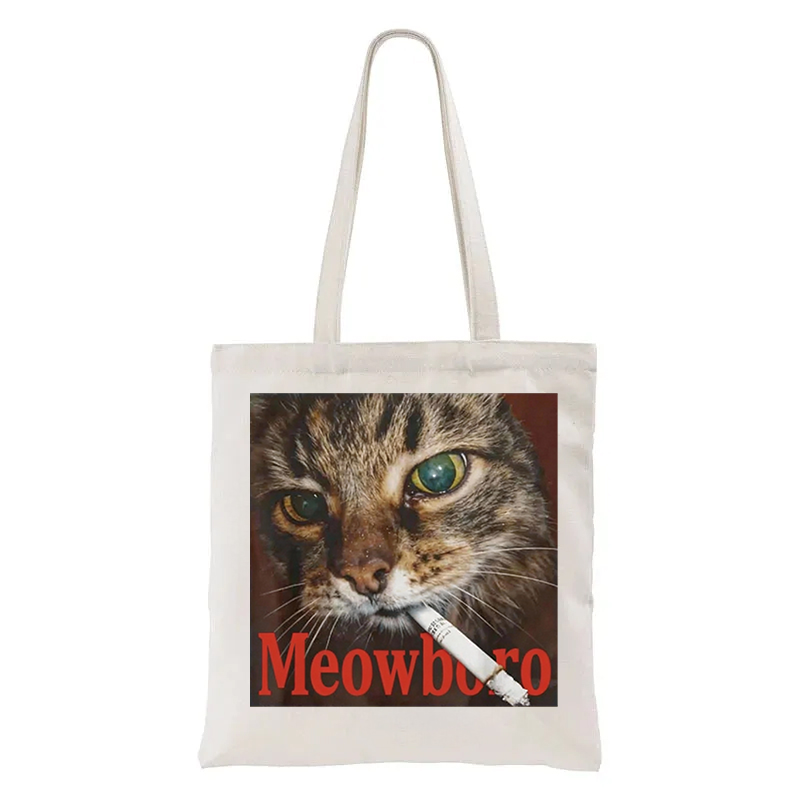 Tokyocanvas Funny Smoking Cat Meme Tote Bag