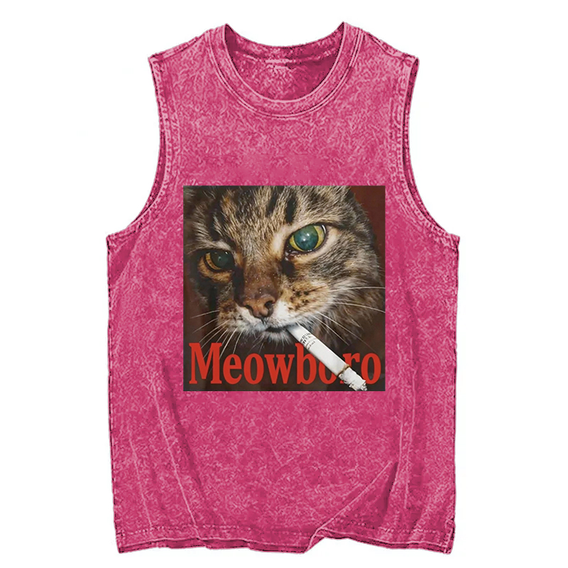 Tokyocanvas Funny Smoking Cat Meme Washed Tank