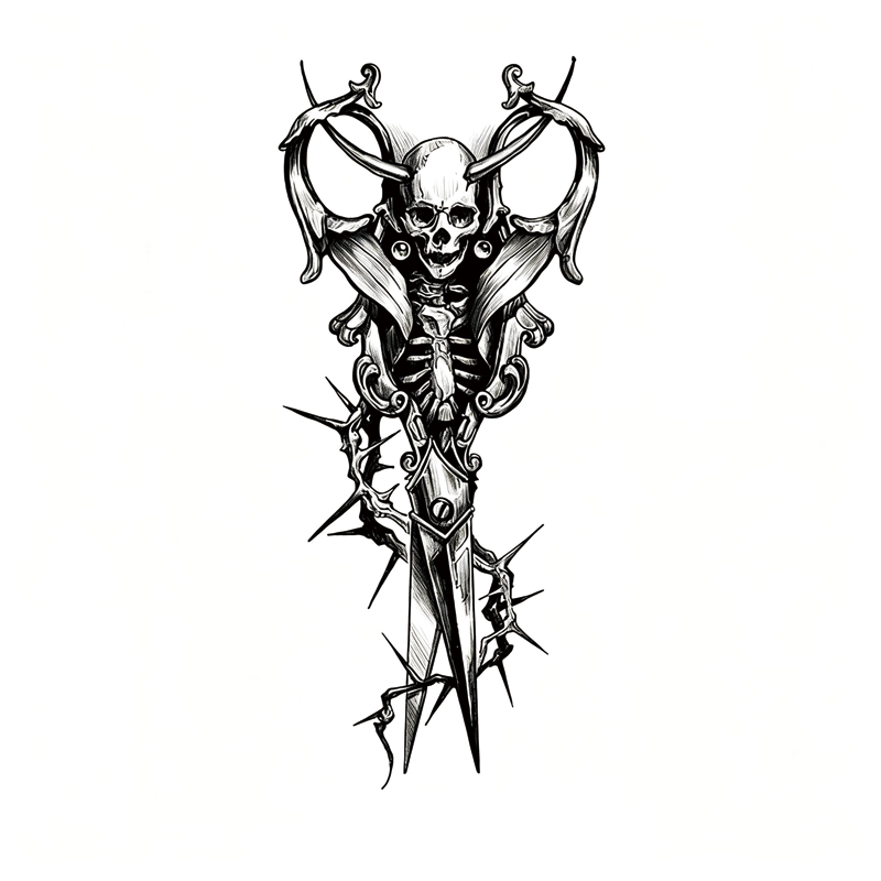 Tokyocanvas Demon Bone Blade Temporary Tattoo