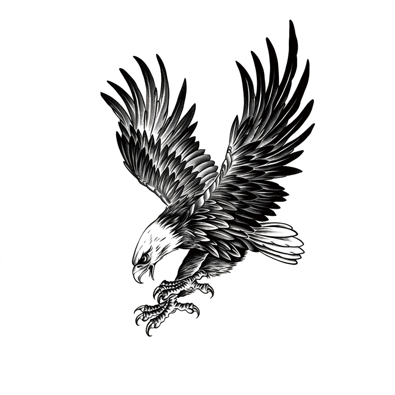 Tokyocanvas Soaring Eagle Strike Temporary Tattoo