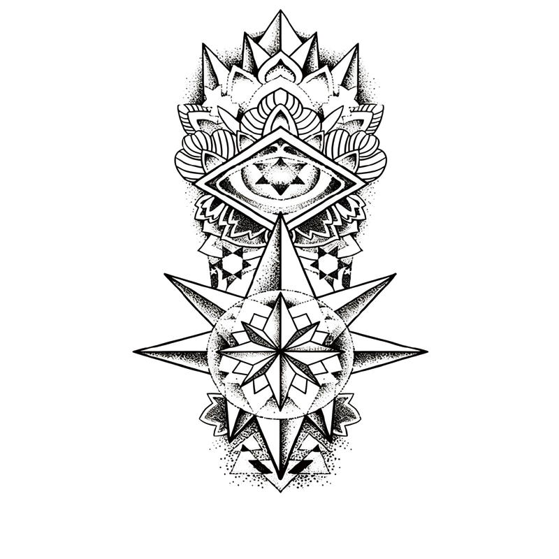 Tokyocanvas All Seeing Compass Temporary Tattoo