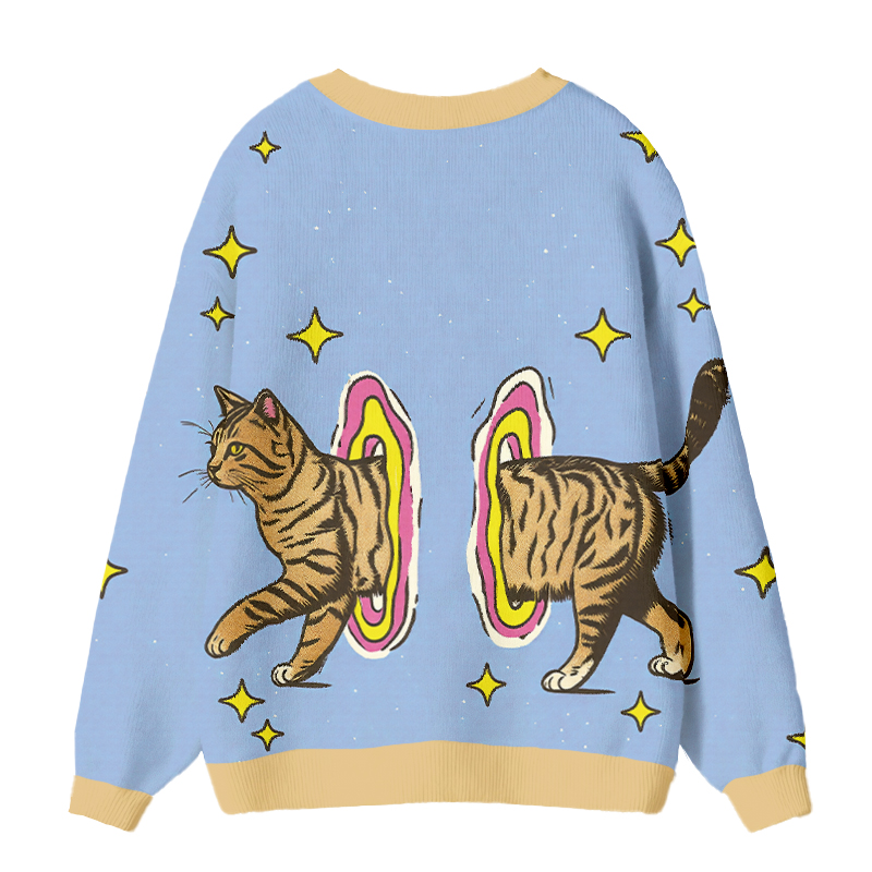 Tokyocanvas Starry Sky Cute Cat Ugly Cardigan Sweatshirt