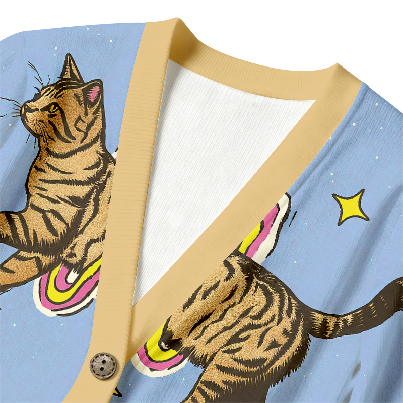 Tokyocanvas Starry Sky Cute Cat Ugly Cardigan Sweatshirt