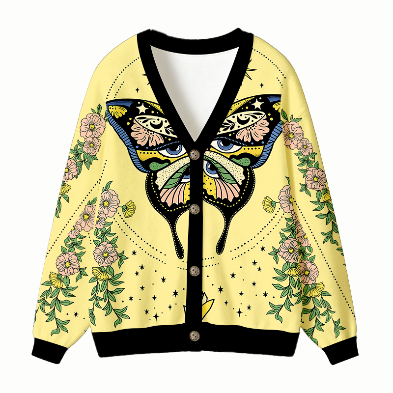 Tokyocanvas Magical Butterfly Ugly Cardigan Sweatshirt