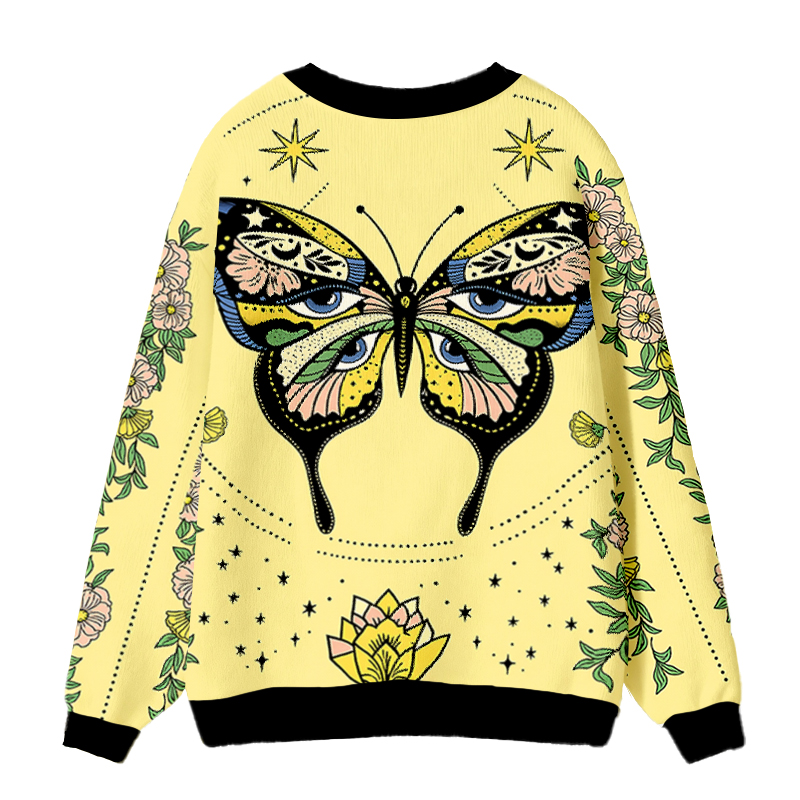 Tokyocanvas Magical Butterfly Ugly Cardigan Sweatshirt