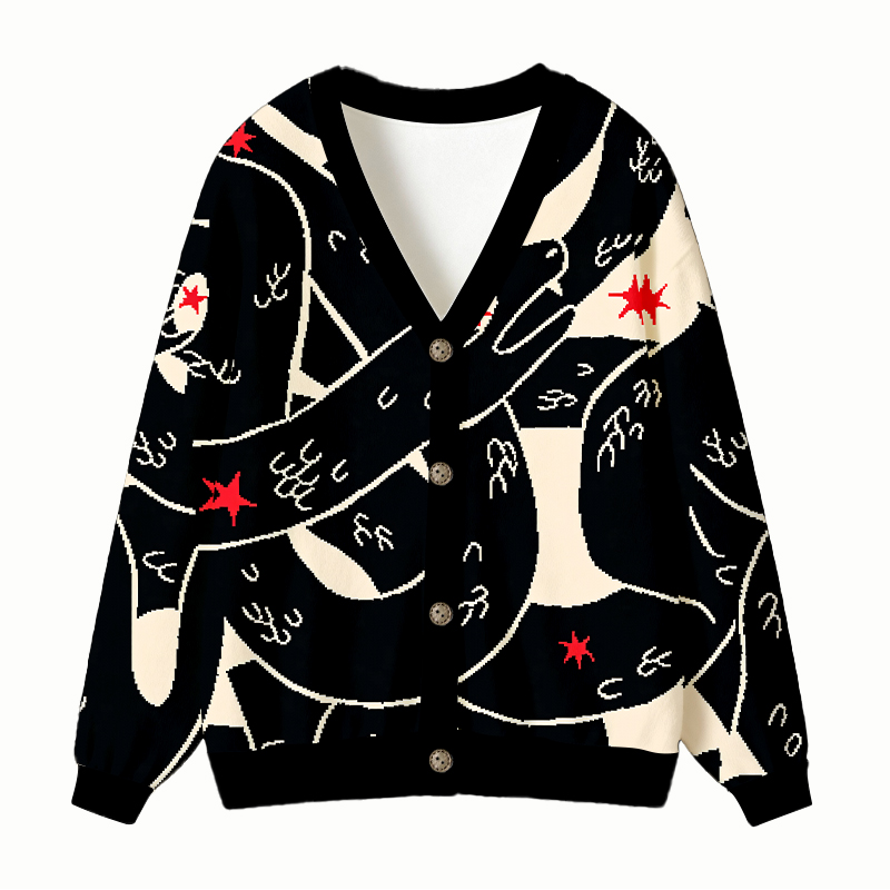 Tokyocanvas Black Snake Ugly Cardigan Sweatshirt
