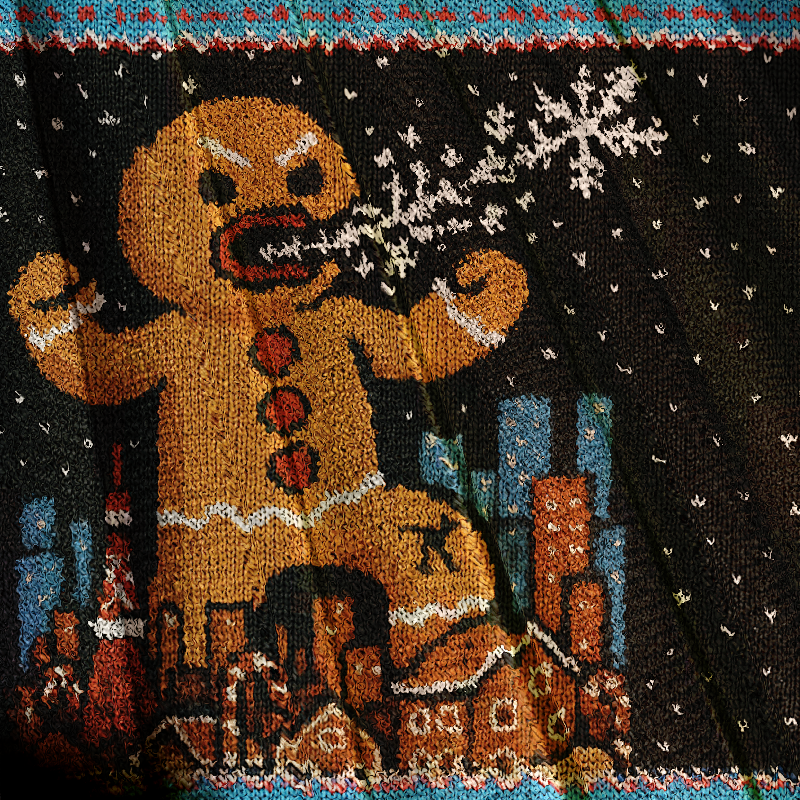 Tokyocanvas Gingerbread Monster Christmas Ugly Sweatshirt