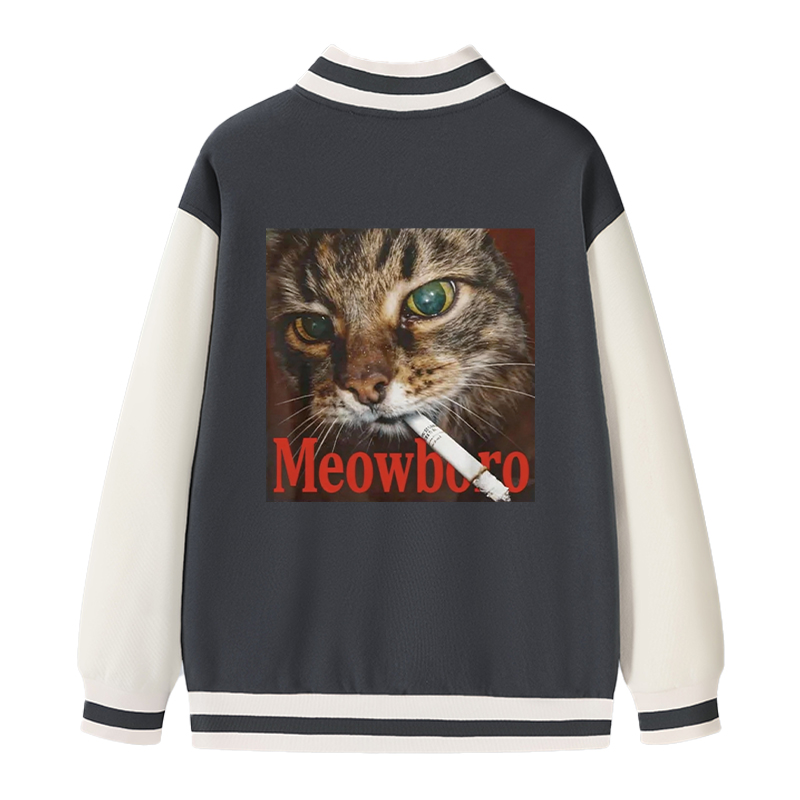 Tokyocanvas Funny Smoking Cat Meme Varsity Jacket