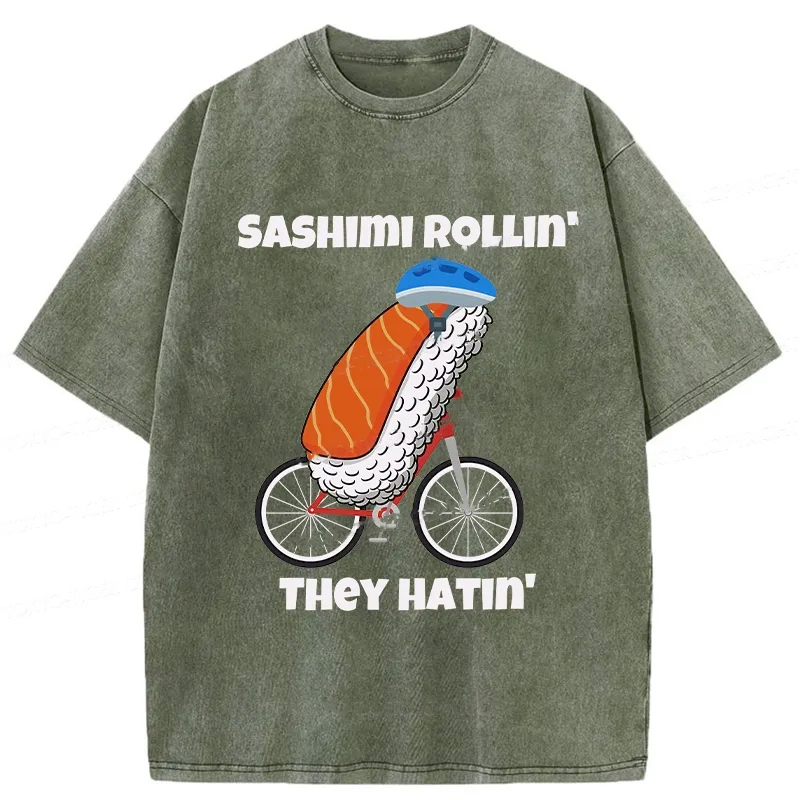 Tokyocanvas Sashimi Rollin' They Hatin' Washed T-Shirt