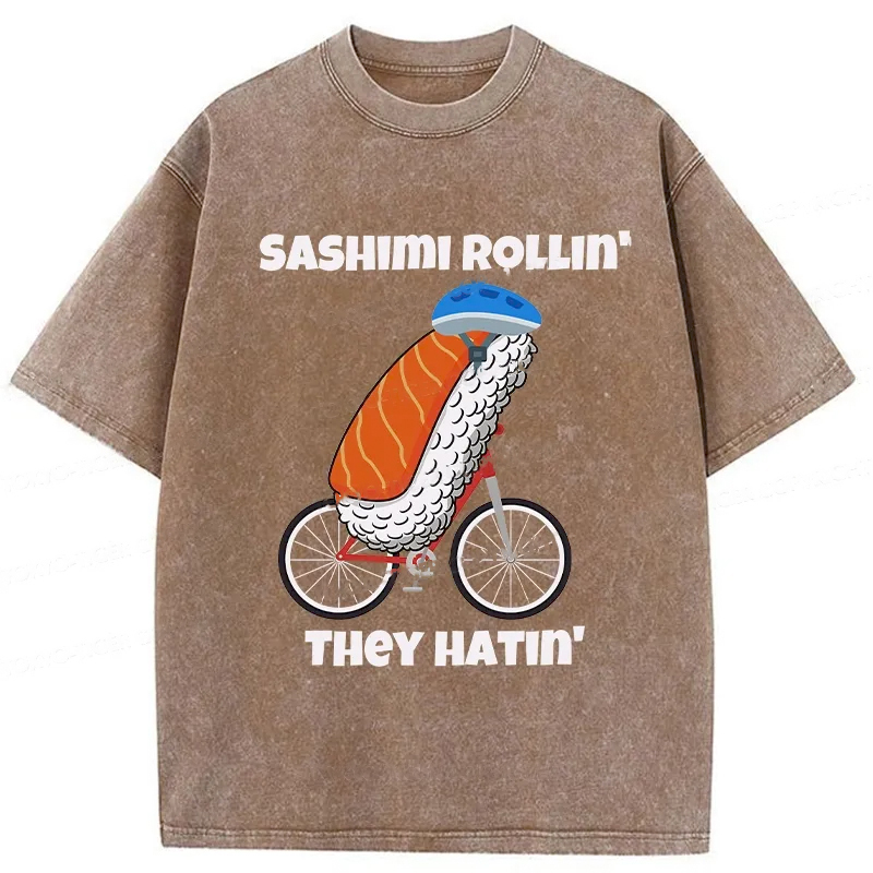 Tokyocanvas Sashimi Rollin' They Hatin' Washed T-Shirt