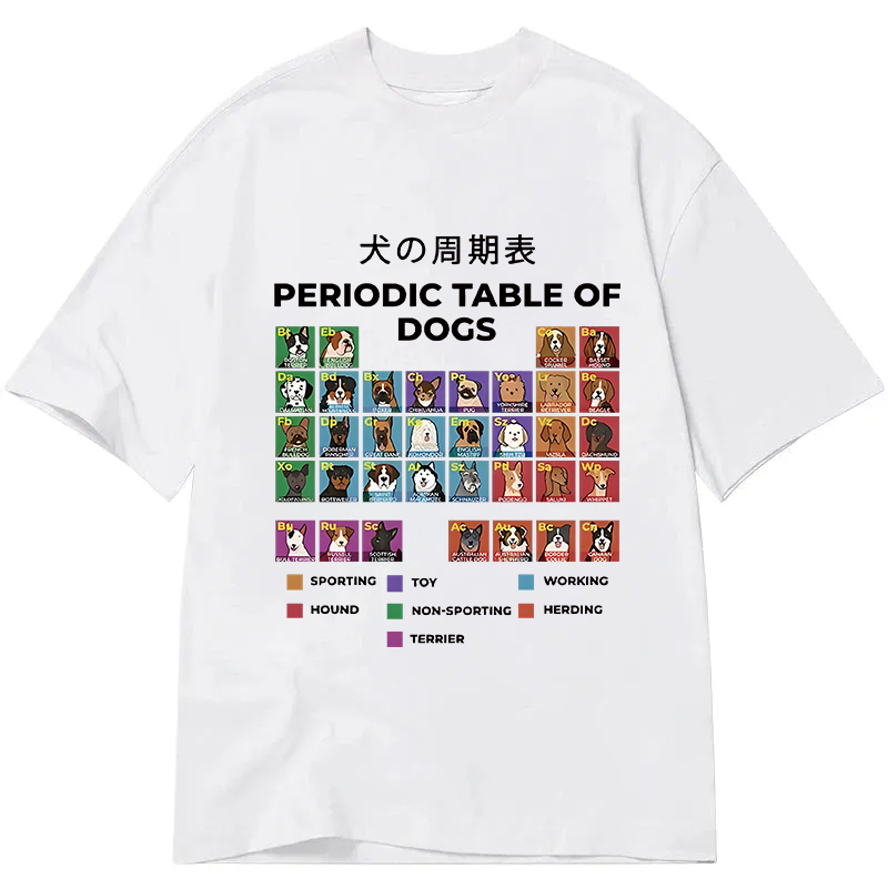 Tokyocanvas Periodic Table Of Dogs Classic T-Shirt