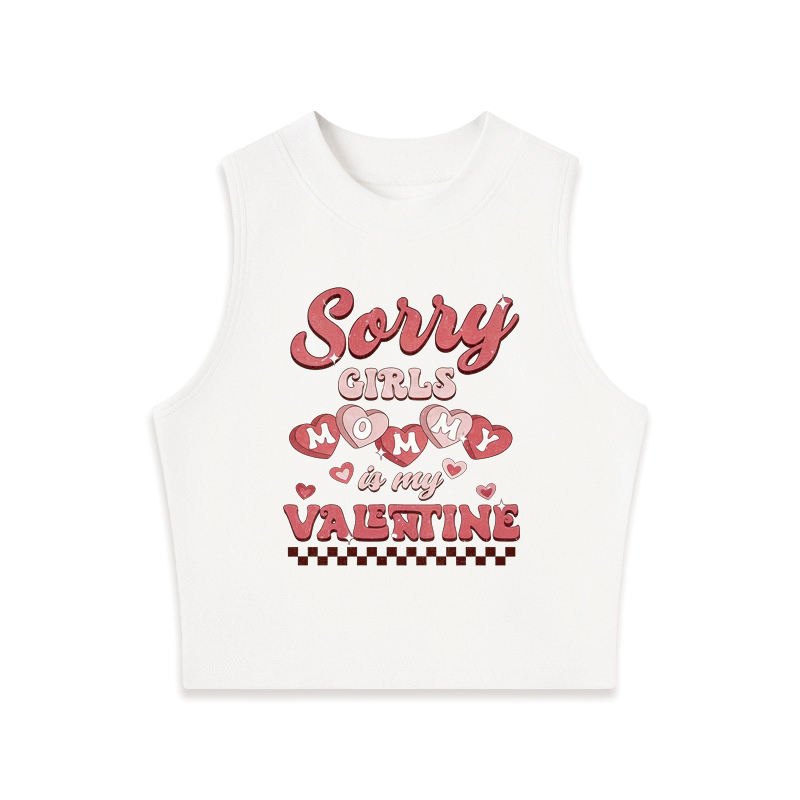 Tokyocanvas Sorry Girls Mommy Is My Valentine Crew Neck Crop Top