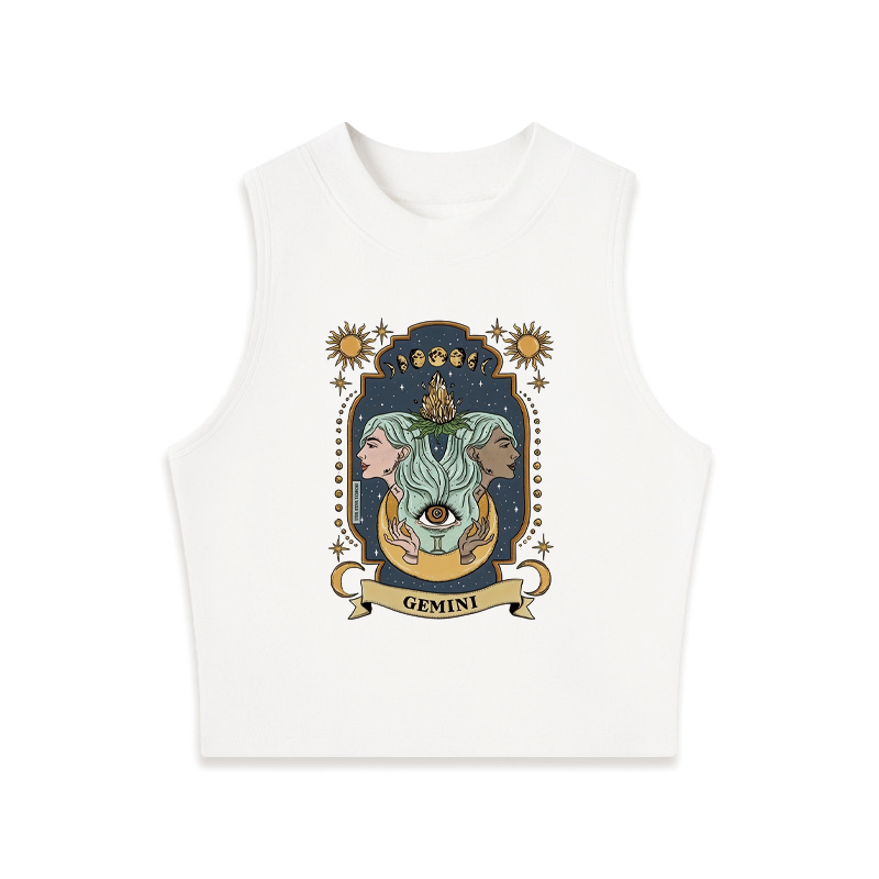 Tokyocanvas Gemini Zodiac Crew Neck Crop Top