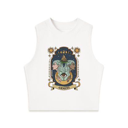 Tokyocanvas Gemini Zodiac Crew Neck Crop Top