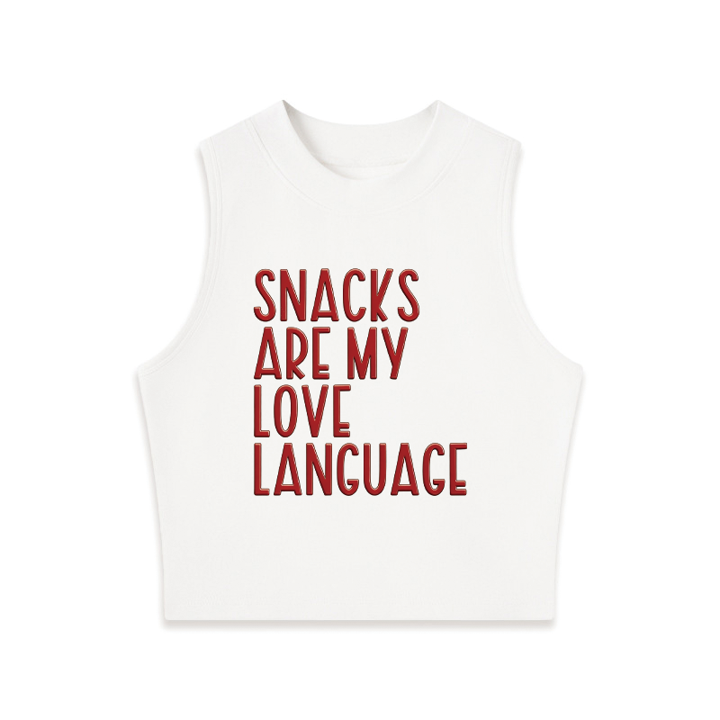 Tokyocanvas Snacks Are My Love Language Crew Neck Crop Top