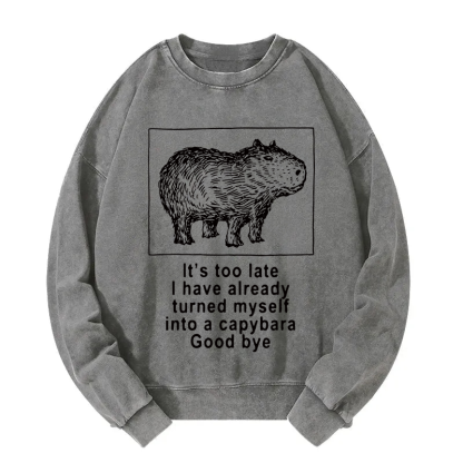 Tokyocanvas I Have Turned Myself Into A Capybara Washed Sweatshirt