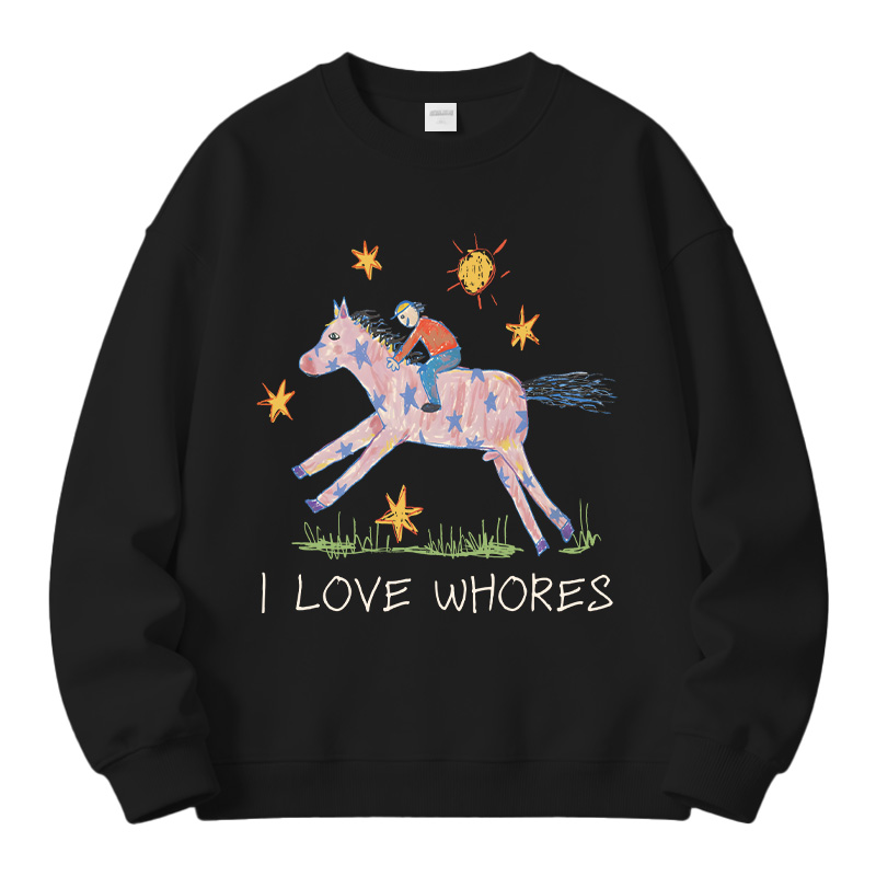 Tokyocanvas I Love Whores Fleece Lined Sweatshirt