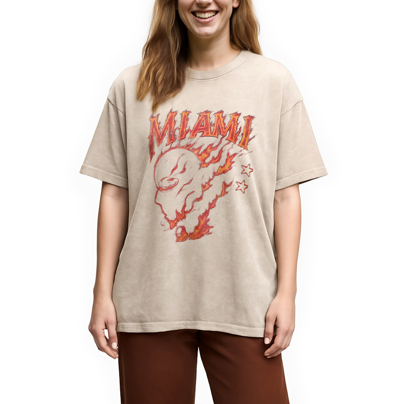 Tokyocanvas Miami Flame Ninja Washed T-Shirt