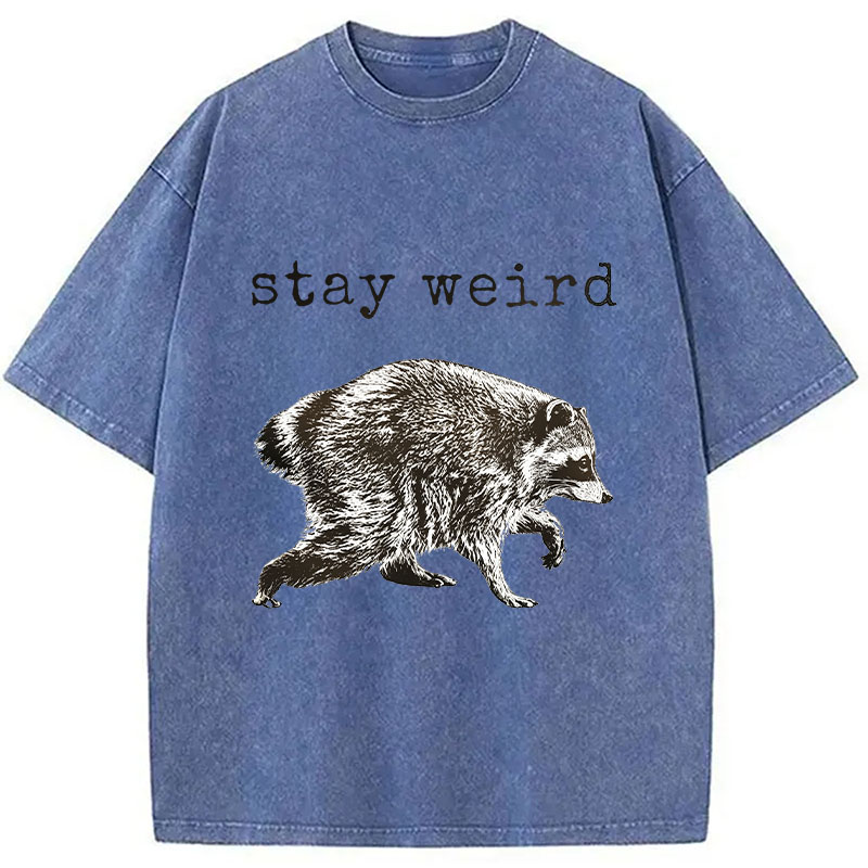Tokyocanvas Stay Weird Funny Washed T-Shirt