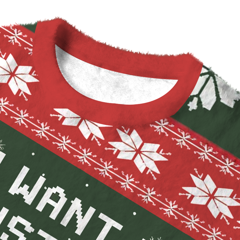 Tokyocanvas Cockmas Holiday Fuzzy Christmas Ugly Sweatshirt