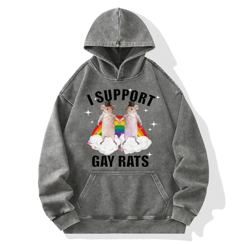 Tokyocanvas Support Gay Rats Washed Hoodie