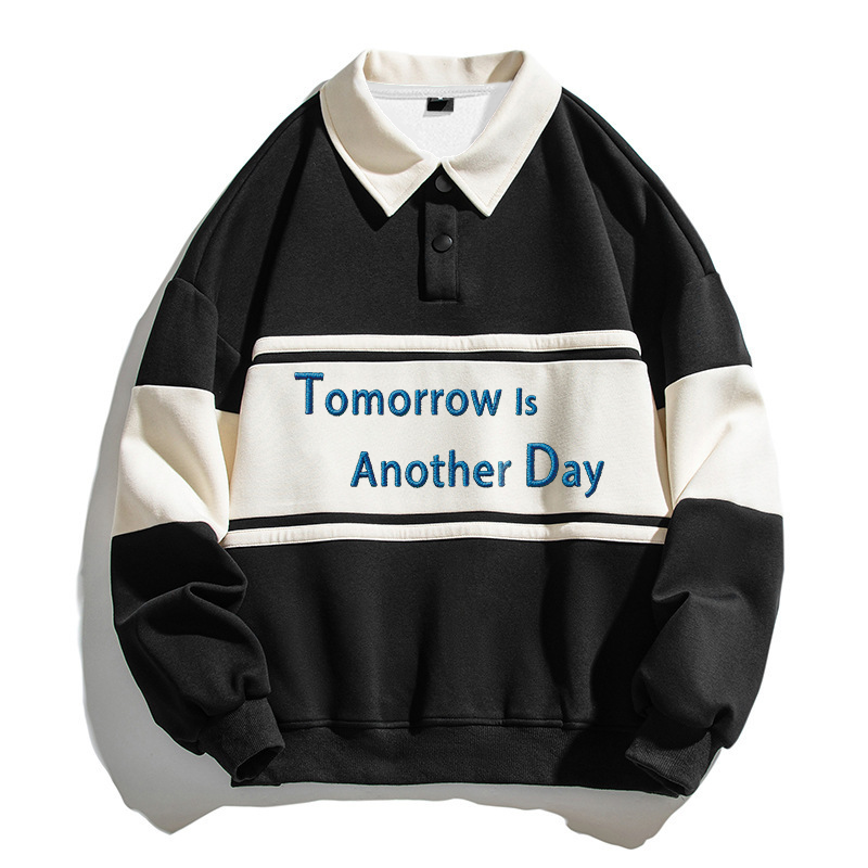 Tokyocanvas Tomorrow Is Another Day Polo Embroidered Sweatshirt