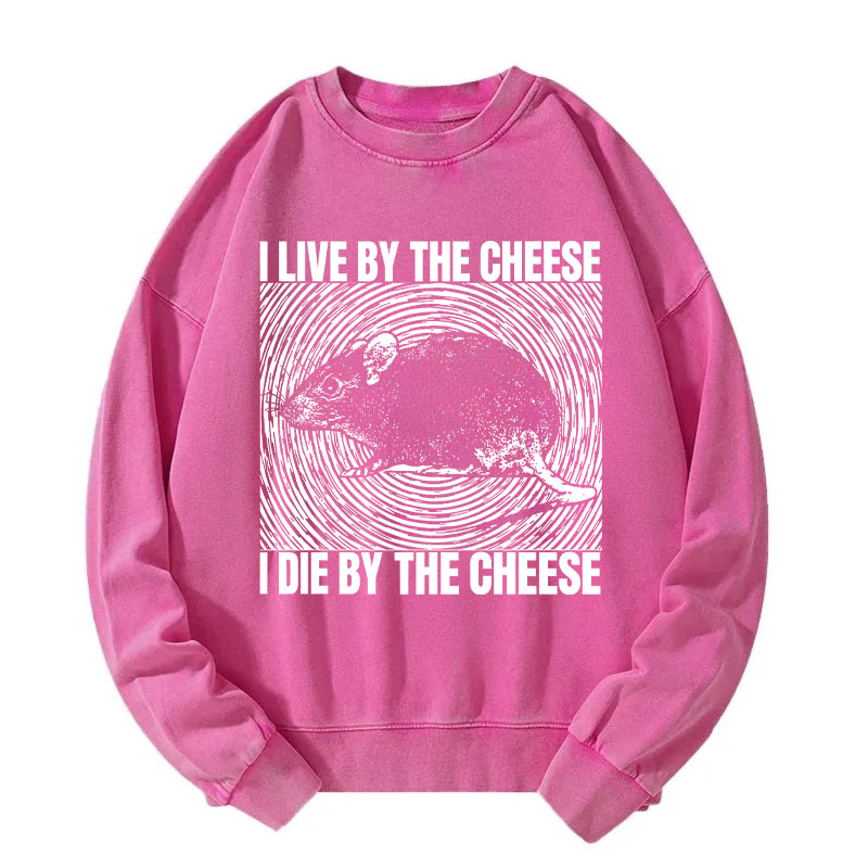 Tokyocanvas I Live By The Cheese Rat Washed Sweatshirt