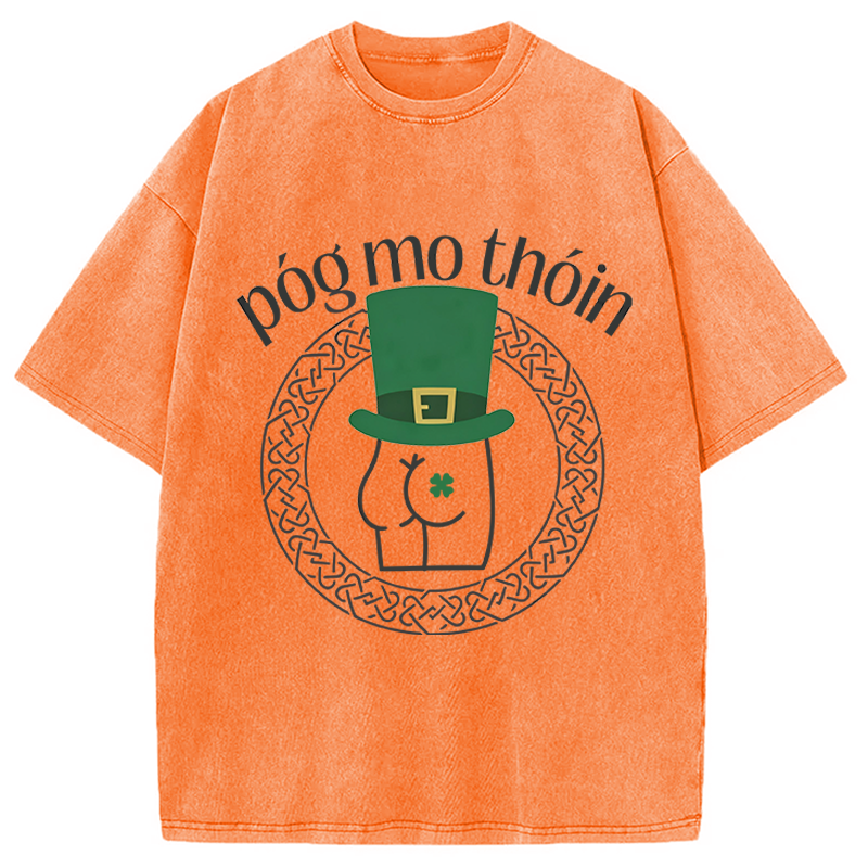 Tokyocanvas Kiss My Butt Pog Washed T-Shirt