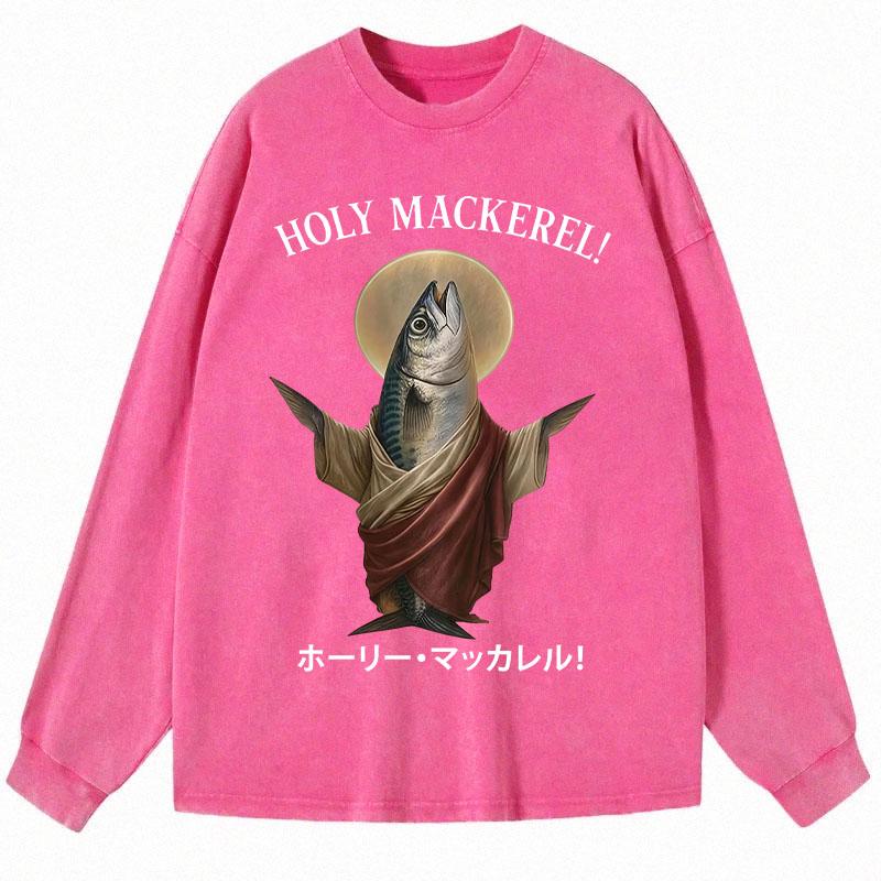 Tokyocanvas Holy Mackerel Long Sleeve Washed T-Shirt