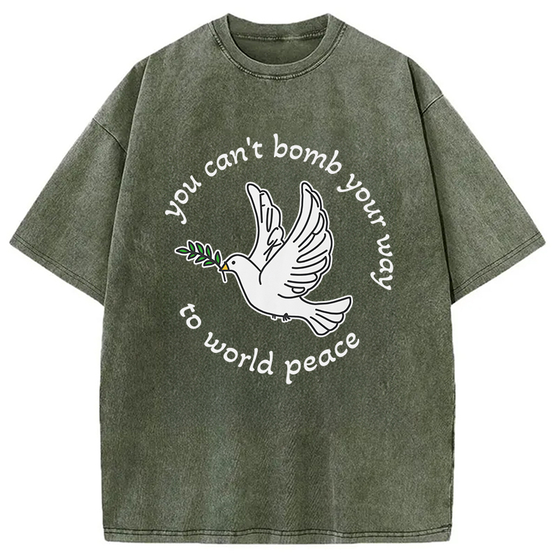 Tokyocanvas Bombs for World Peace Washed T-Shirt