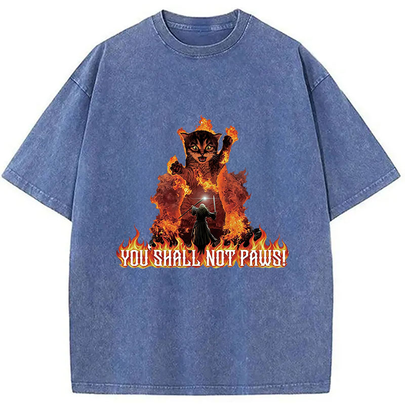 Tokyocanvas You Shall Not Paws! Washed T-Shirt