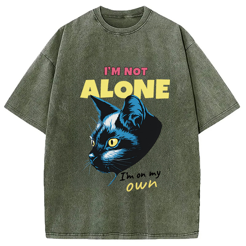 Tokyocanvas I'm Not Alone Cat Washed T-Shirt