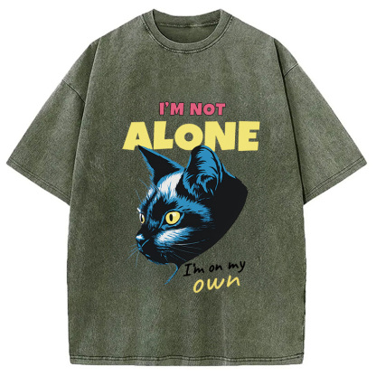 Tokyocanvas I'm Not Alone Cat Washed T-Shirt