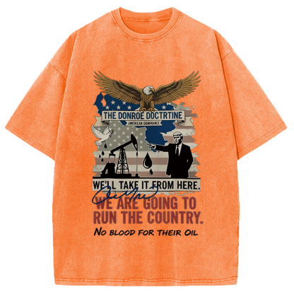 Tokyocanvas Donroe Doctrine Meme Washed T-Shirt