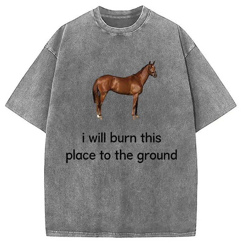 Tokyocanvas I Will Burn This Place To The Ground Washed T-Shirt