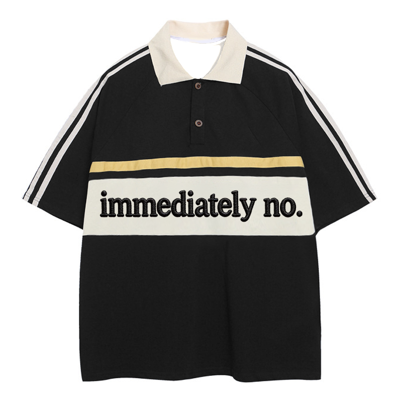 Tokyocanvas Immediately No Polo Embroidered T-Shirt