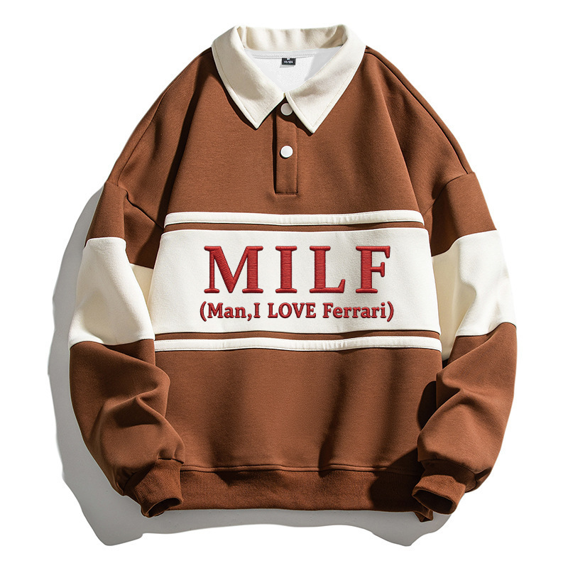 Tokyocanvas I Love Ferrari Polo Embroidered Sweatshirt