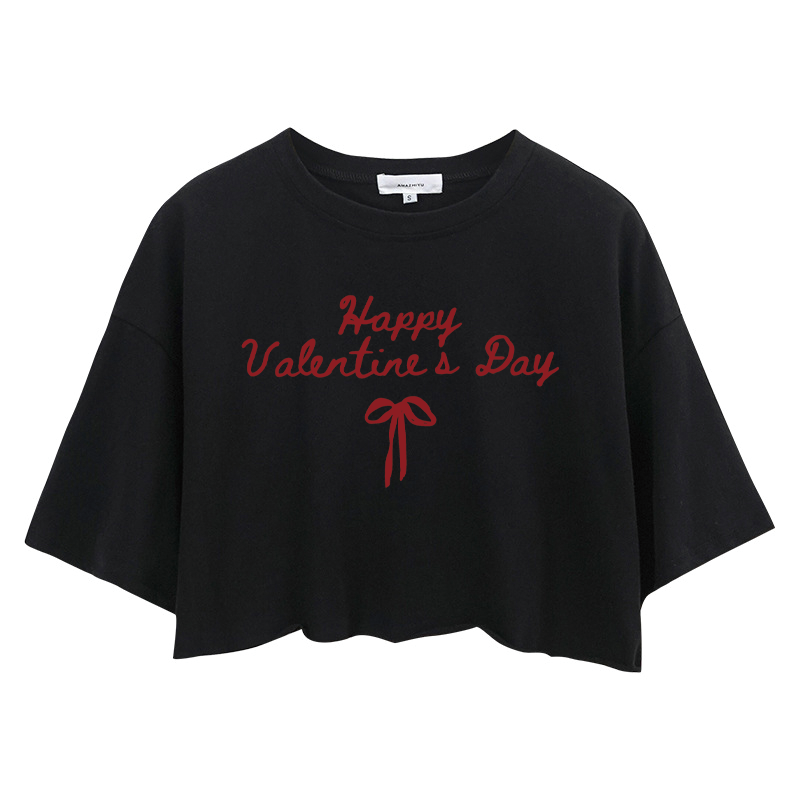 Tokyocanvas Valentine's Bow Crop Top