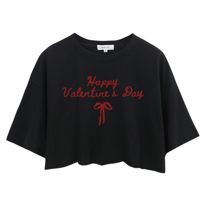 Tokyocanvas Valentine's Bow Crop Top